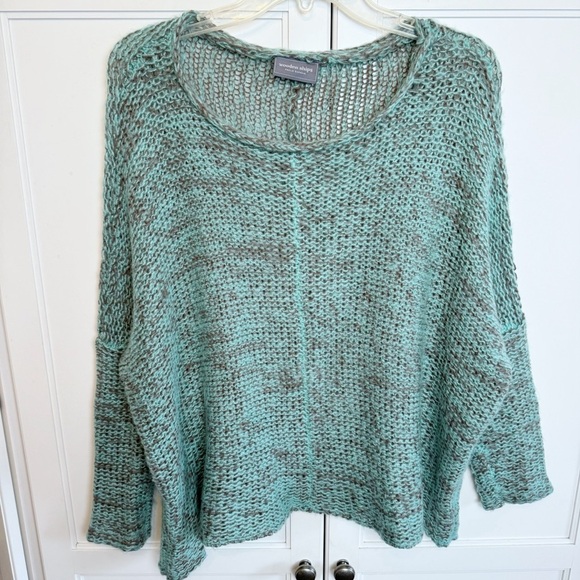 Wooden Ships ELIJA SLOUCHY TOP Green Knit Sweater Size S/M - Picture 2 of 12